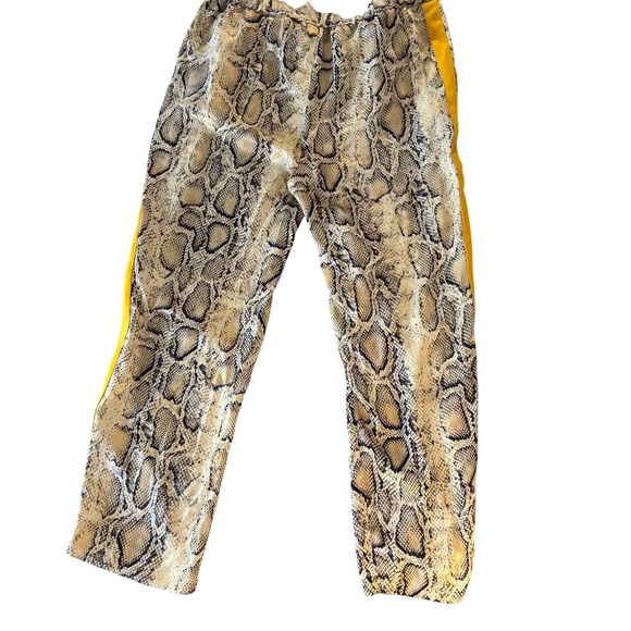 Zara snakeskin with yellow stripe lightweight pants. Women's Large EUC - Picture 5 of 8
